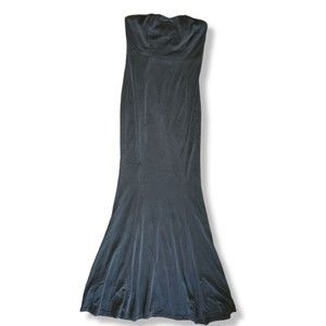 Tobi Small Strapless Sweetheart Neck Evening Gown / Formal Maxi Dress Dark Gray